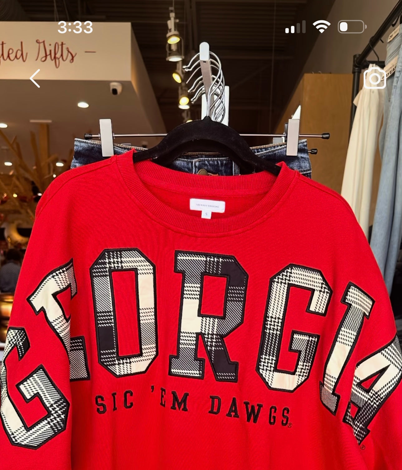 Heritage Plaid Crewneck - UGA 