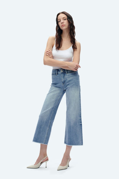 High Rise Wide Leg With Raw Hem