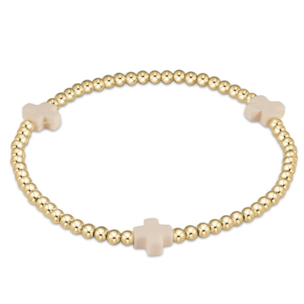 ENewton egirl 3mm Pink Gold Signature Cross Bracelet 