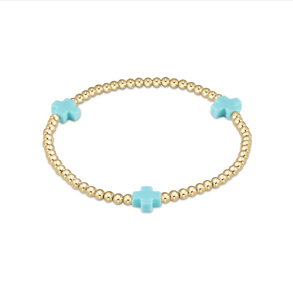 egirl 3mm Turquoise Signature Cross Bracelet 