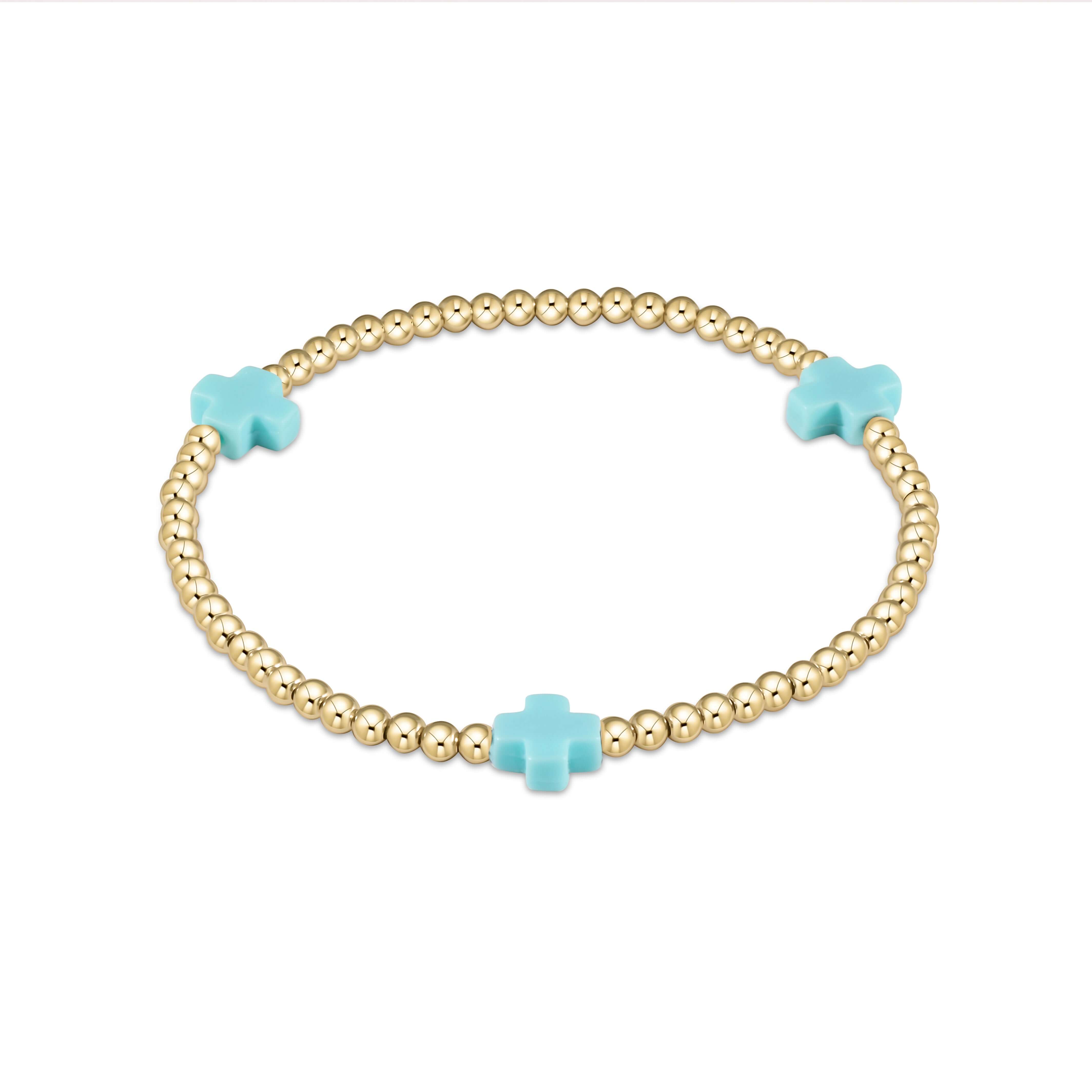 egirl 3mm Turquoise Signature Cross Bracelet