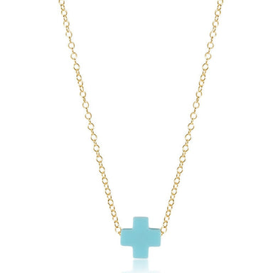 ENewton *eGirl*  14" Turquoise Signature Cross Necklace