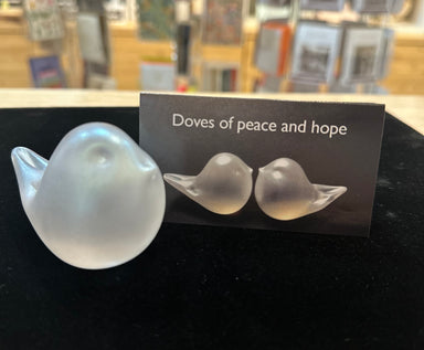 Glass Blown White Dove of Peace and Hope