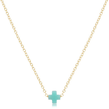 ENewton 16" Small Mint Signature Cross Gold Necklace