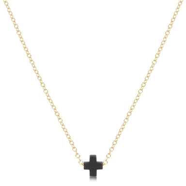 ENewton 16" Small Signature Onyx Cross Necklace