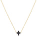 ENewton 16" Small Charcoal Signature Cross Gold Necklace
