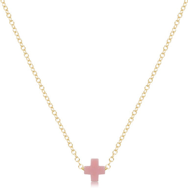 ENewton 16" Signature Small Pink Cross Necklace