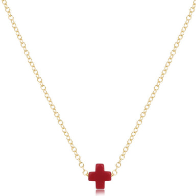 ENewton 16" Signature Small Red Cross Necklace