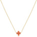 ENewton 16" Small Coral Signature Cross Gold Necklace