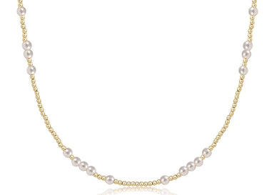 ENewton 17" Choker Pearl Gold Hope Unwritten Necklace 