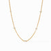 Gold necklace with small diamonds on a white background