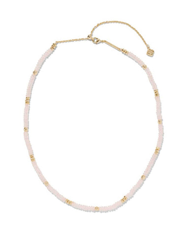 Kendra Scott Deliah Gold Rose Quartz Strand Necklace