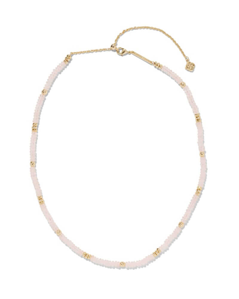 Kendra Scott Deliah Gold Rose Quartz Strand Necklace