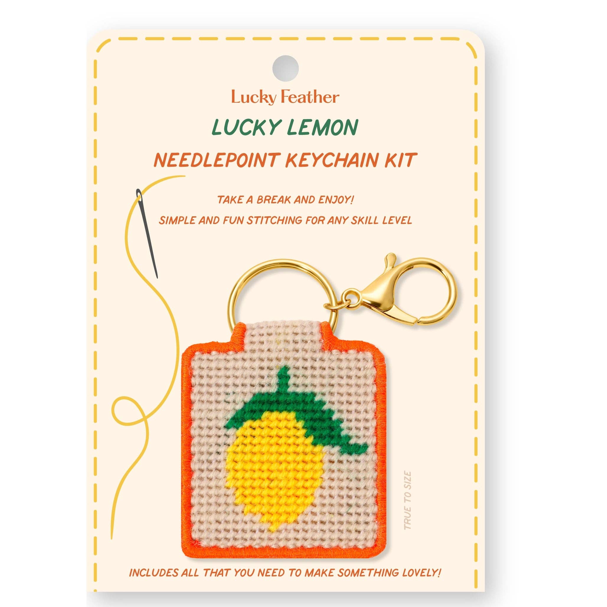Lemon Needlepoint Keychain Kit