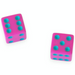Dice Set of 2 - Light Pink with Dark Green