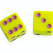 Dice Set of 2 - Yellow with Pink