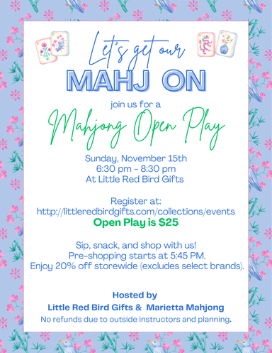 Mahjong Open Play - Sunday, November 15th
