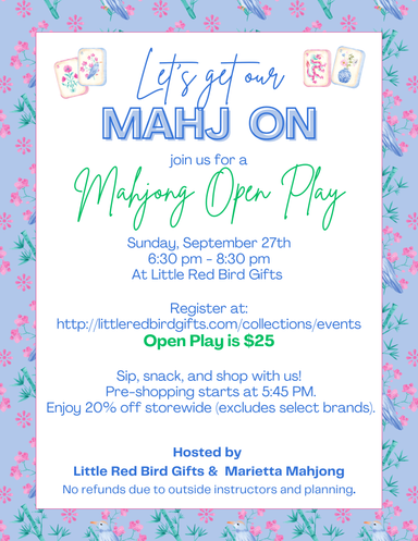 Mahjong Open Play - Sunday, September 27th