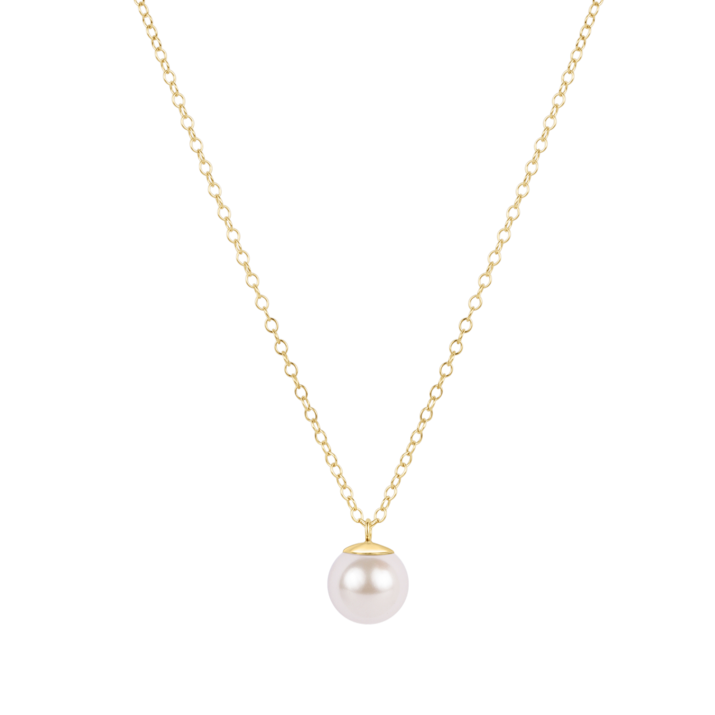 E Newton Classic Pearl 8mm Charm Gold Necklace 16"
