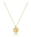 16" Necklace E Respect Small Gold Disc