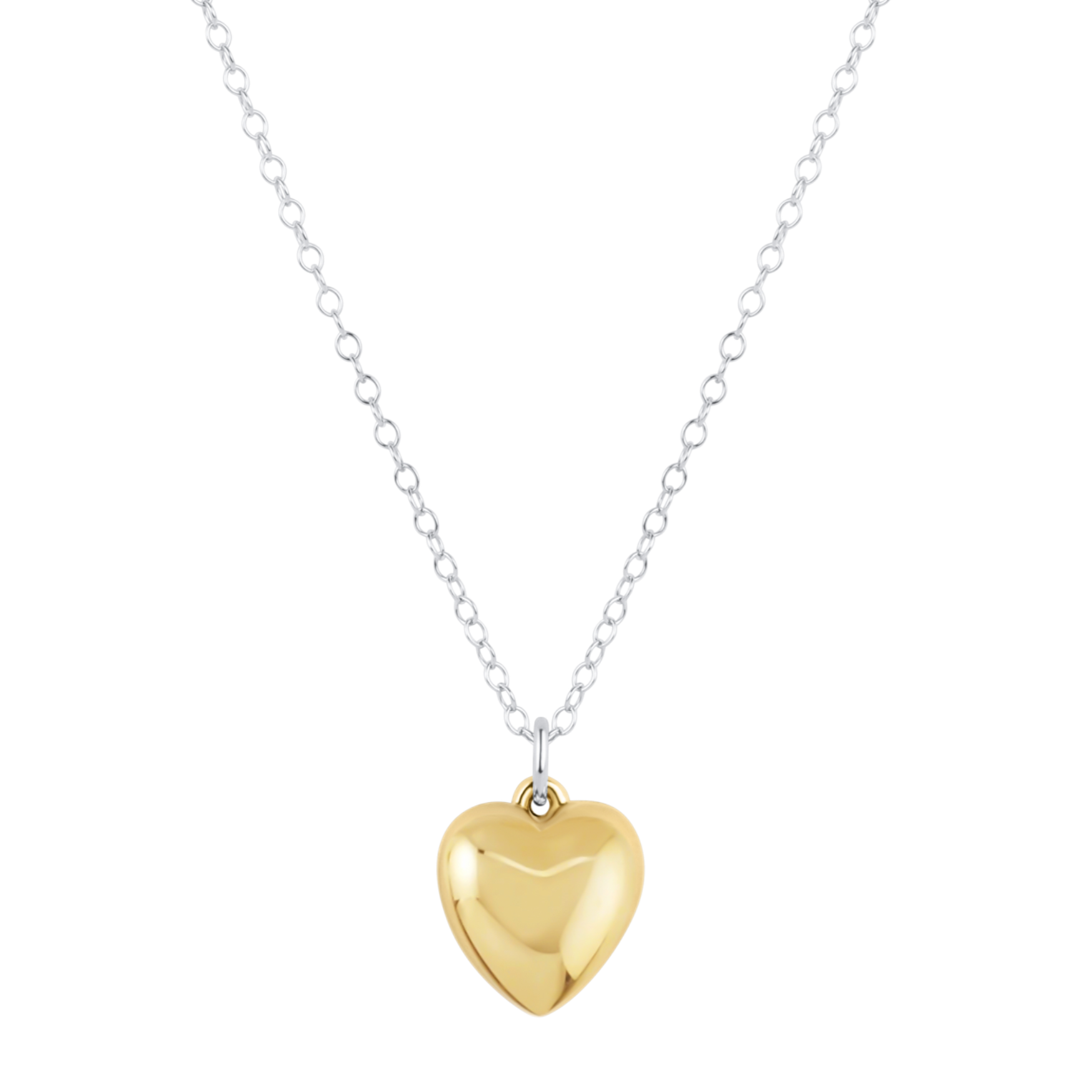 E Newton 16" Necklace Mixed Metal Love Plush Gold Charm