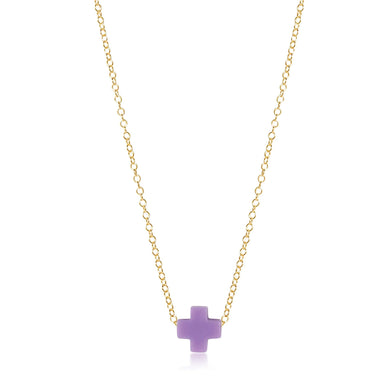 ENewton Purple Signature Cross Purple 16" Necklace 