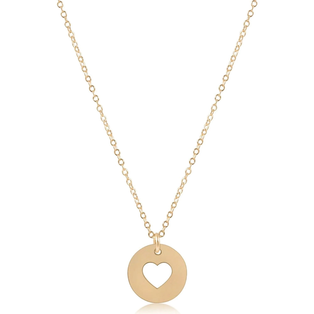 ENewton 16" Love Gold Disc Necklace 