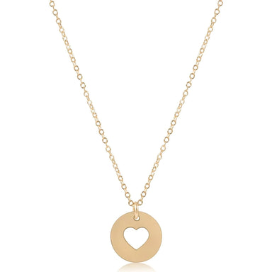 ENewton 16" Love Gold Disc Necklace 