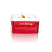 Red and white container with 'nora Fleming' branding on a white background
