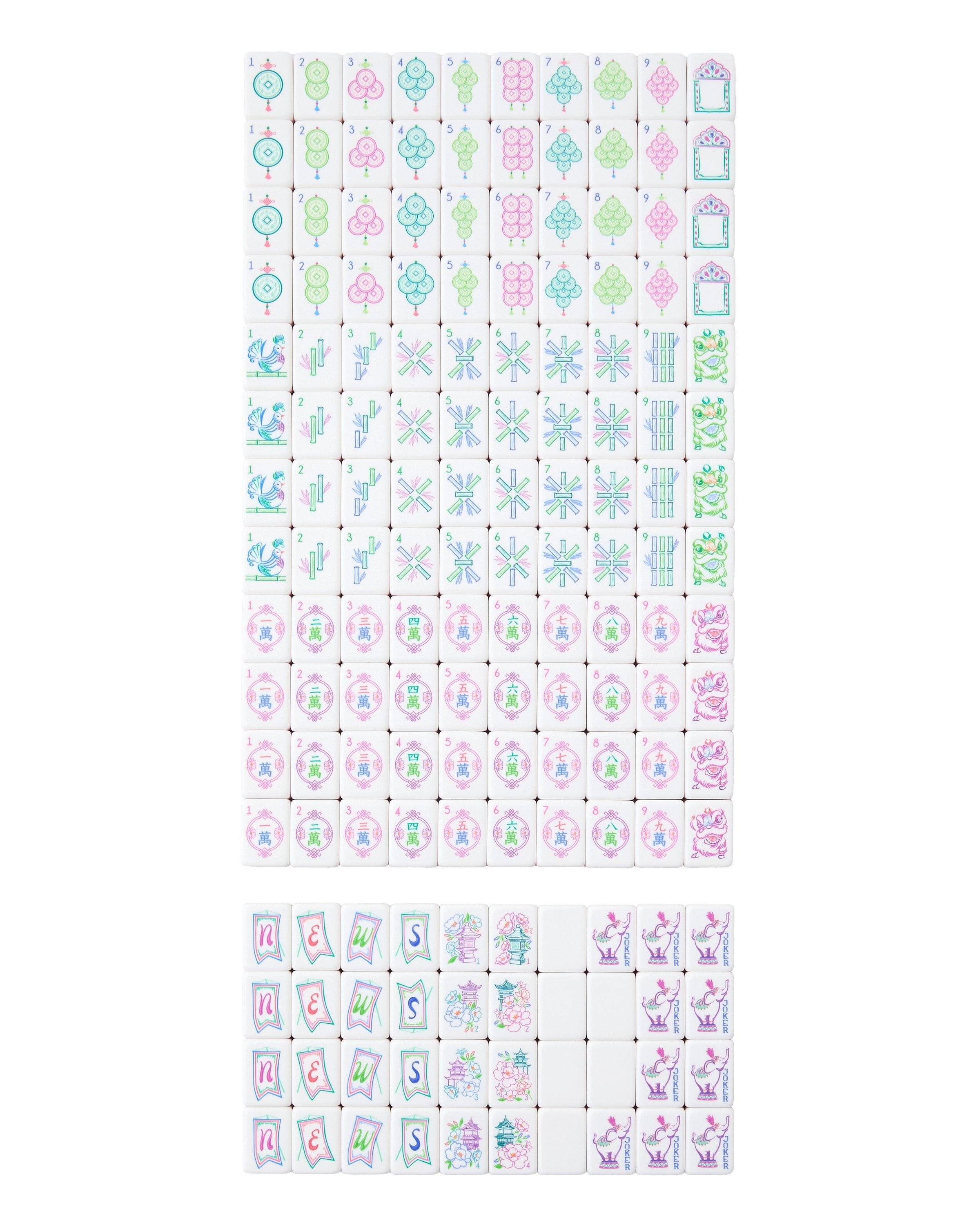 Sheet of stickers with various designs on a white background