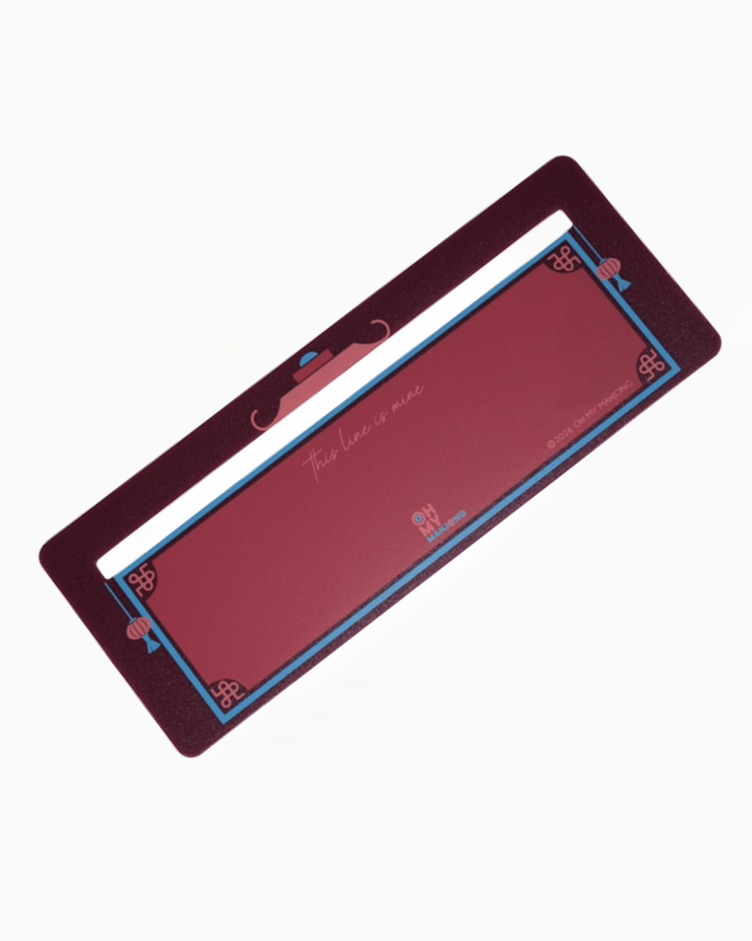 Maroon mouse pad with decorative border on a white background