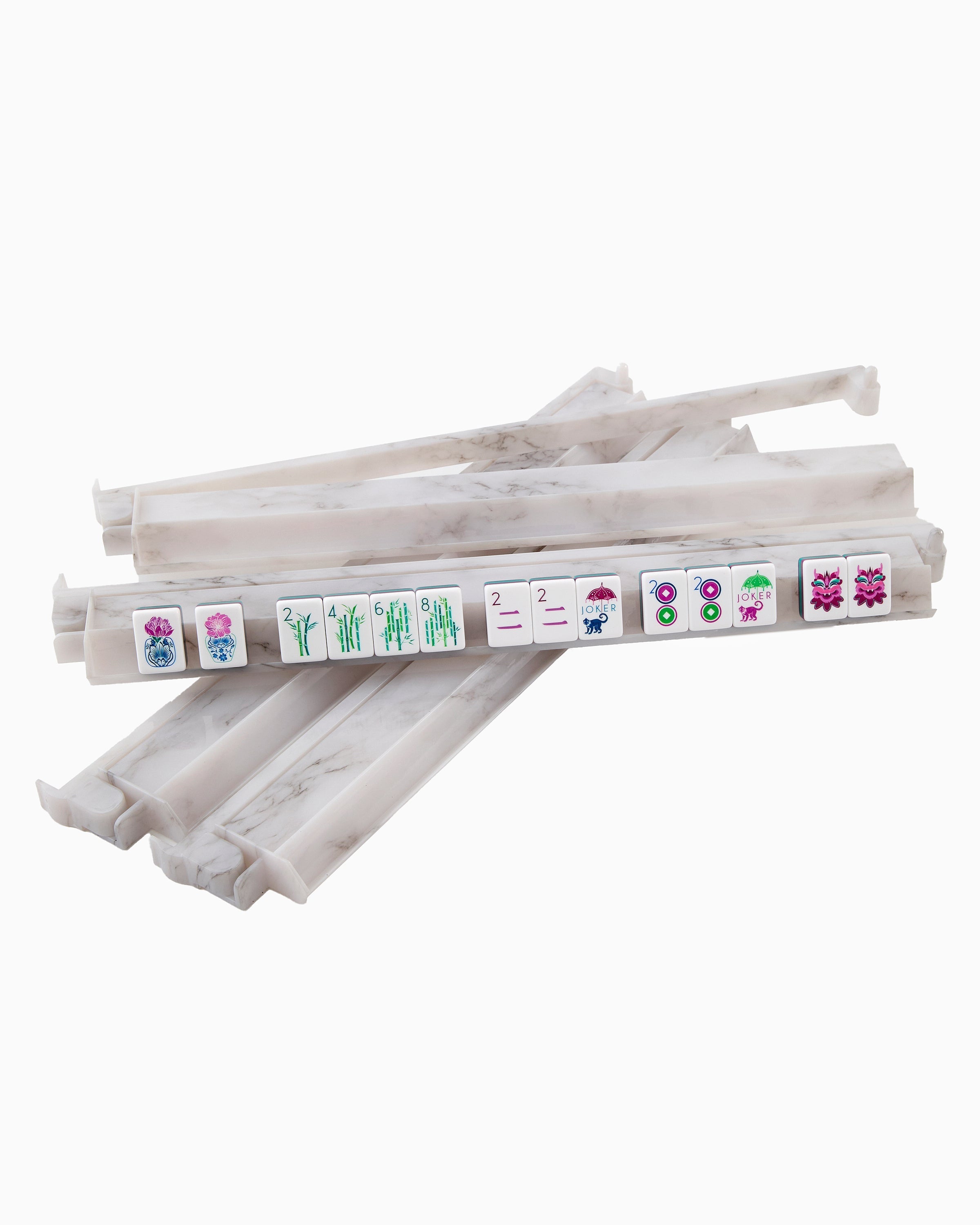 Stack of white sticks with colorful labels on a white background
