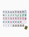 Set of colorful Mahjong tiles on a white background
