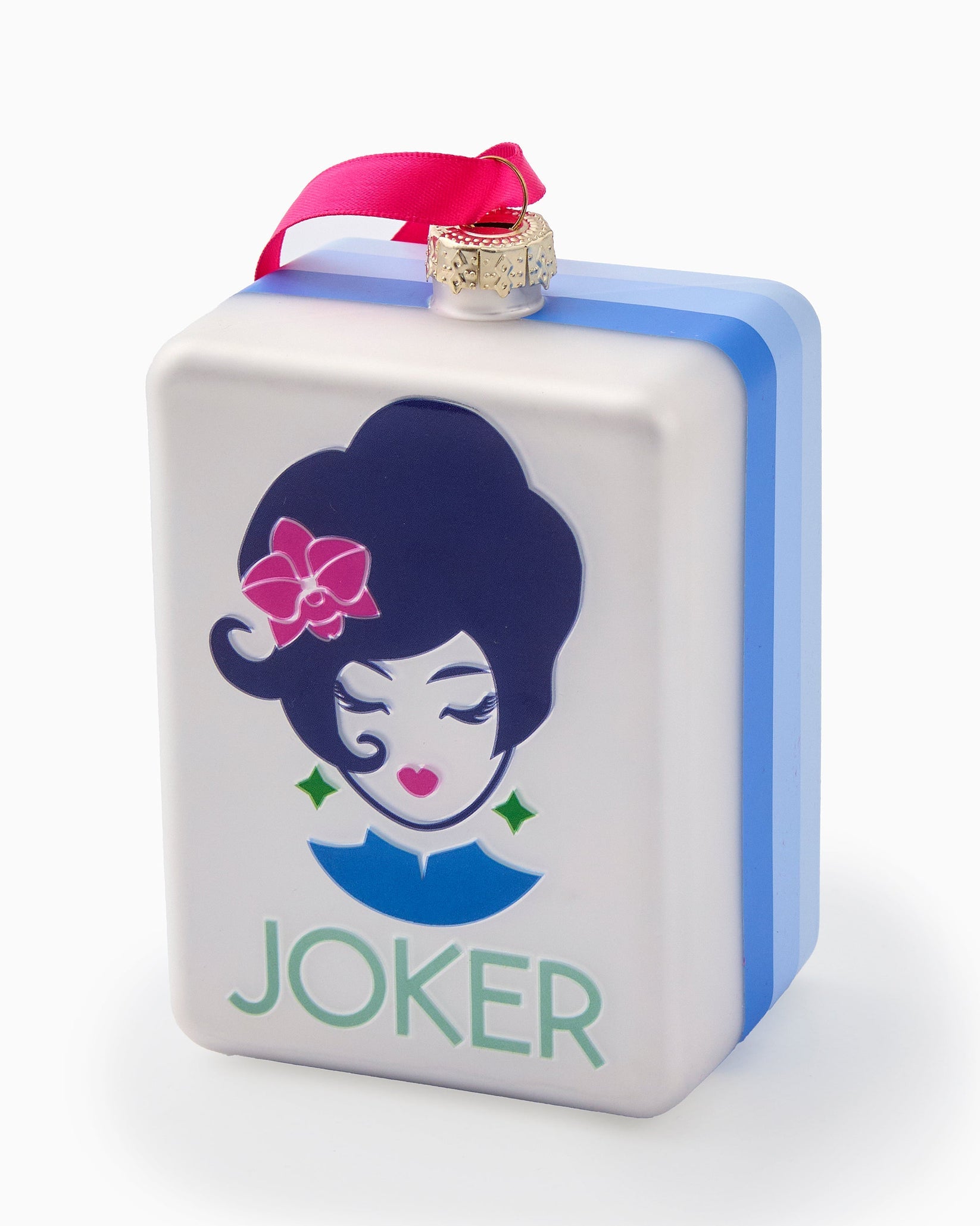 Decorative box with a cartoon character and 'JOKER' text on a white background