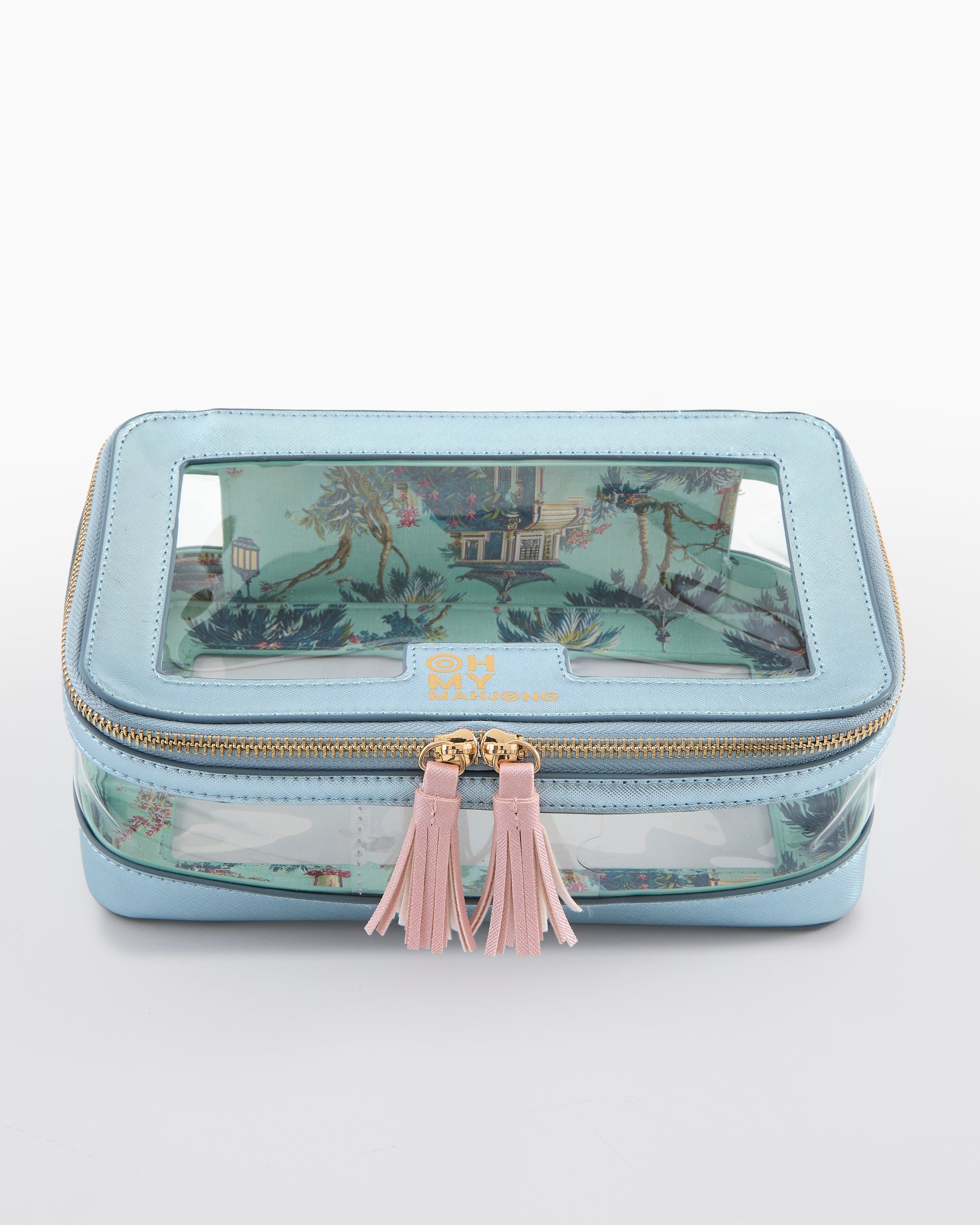 Oh My Mahjong Metallic Light Blue Tile Storage Bag