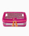Pink travel case with clear front panel and 'OH MY MAHJONG' branding on a white background