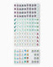 Set of colorful game tiles on a white background