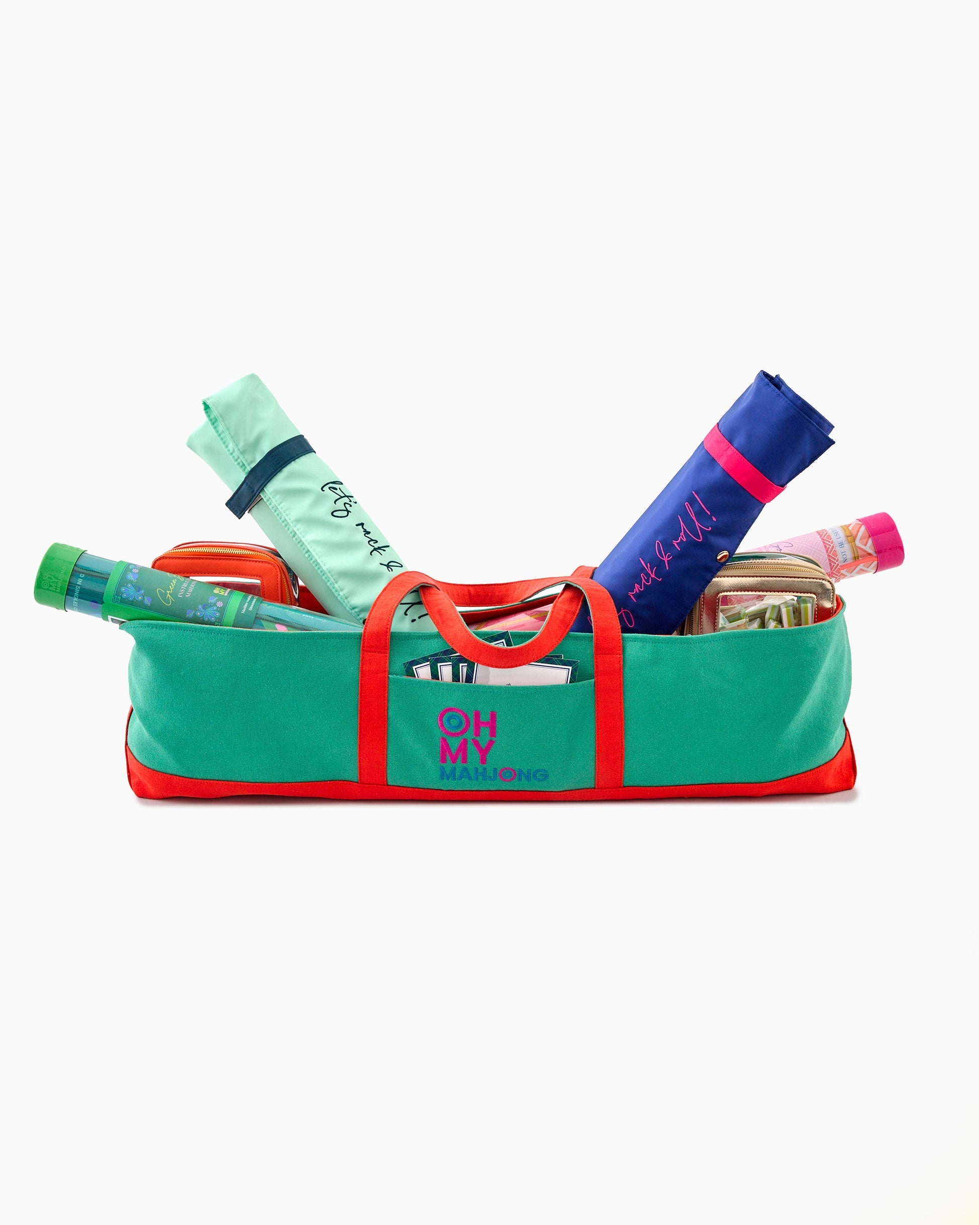Oh My Mahjong Teal Mat Storage Bag