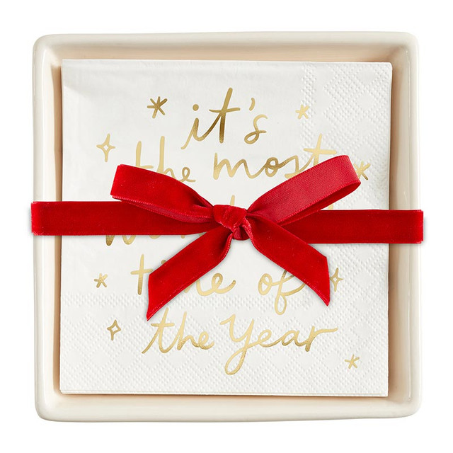 Ceramic Napkin Tray + Napkins - The Most Wonderful Time