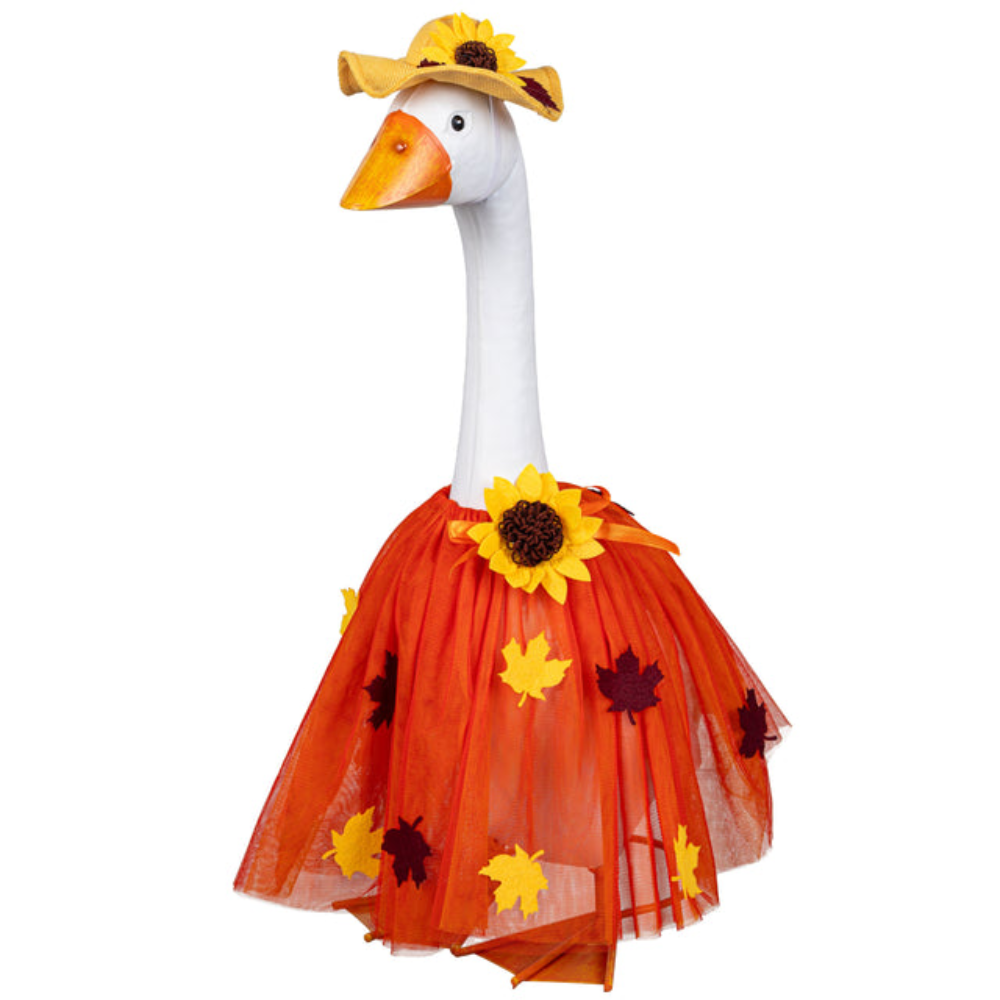 Porch Goose Outfit, Fall Leaf Dress