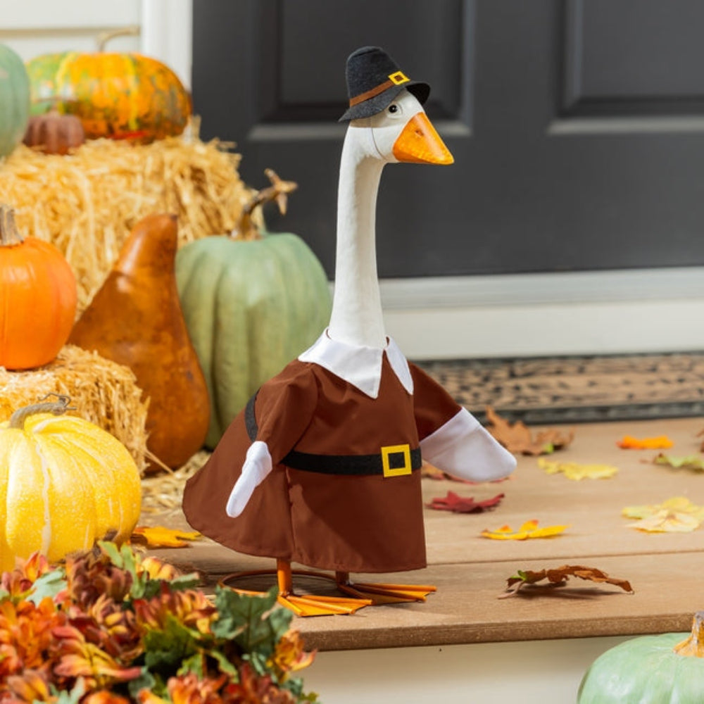 Porch Goose Outfit, Harvest Pilgrim Couple