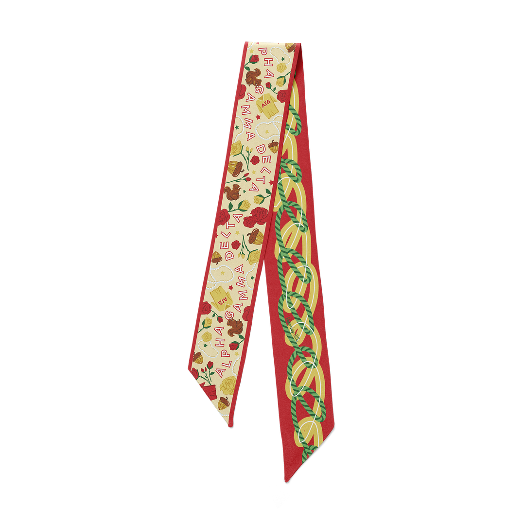 Saturday Silks Alpha Gamma Delta Skinny Scarf