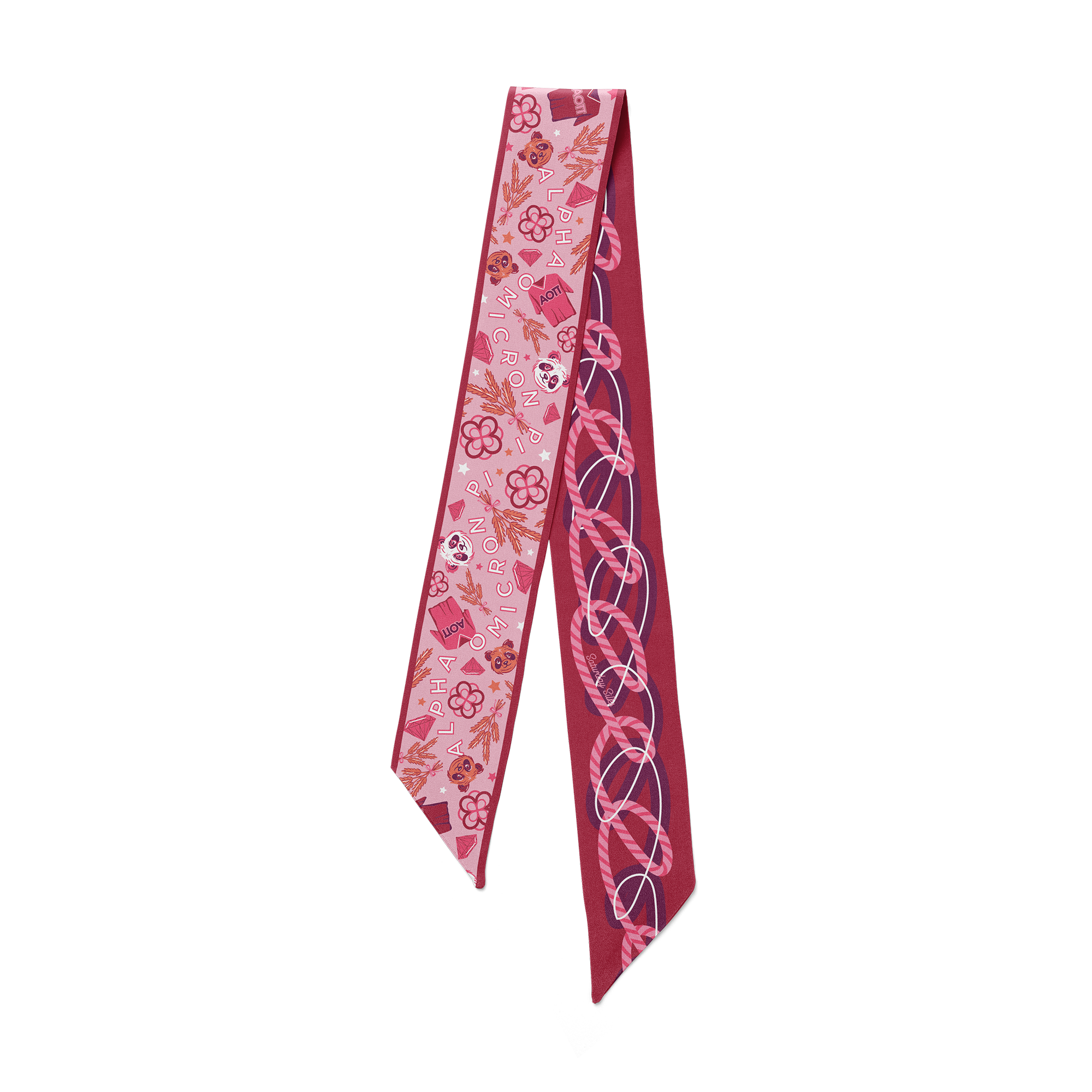 Saturday Silks Alpha Omicron Pi Skinny Scarf