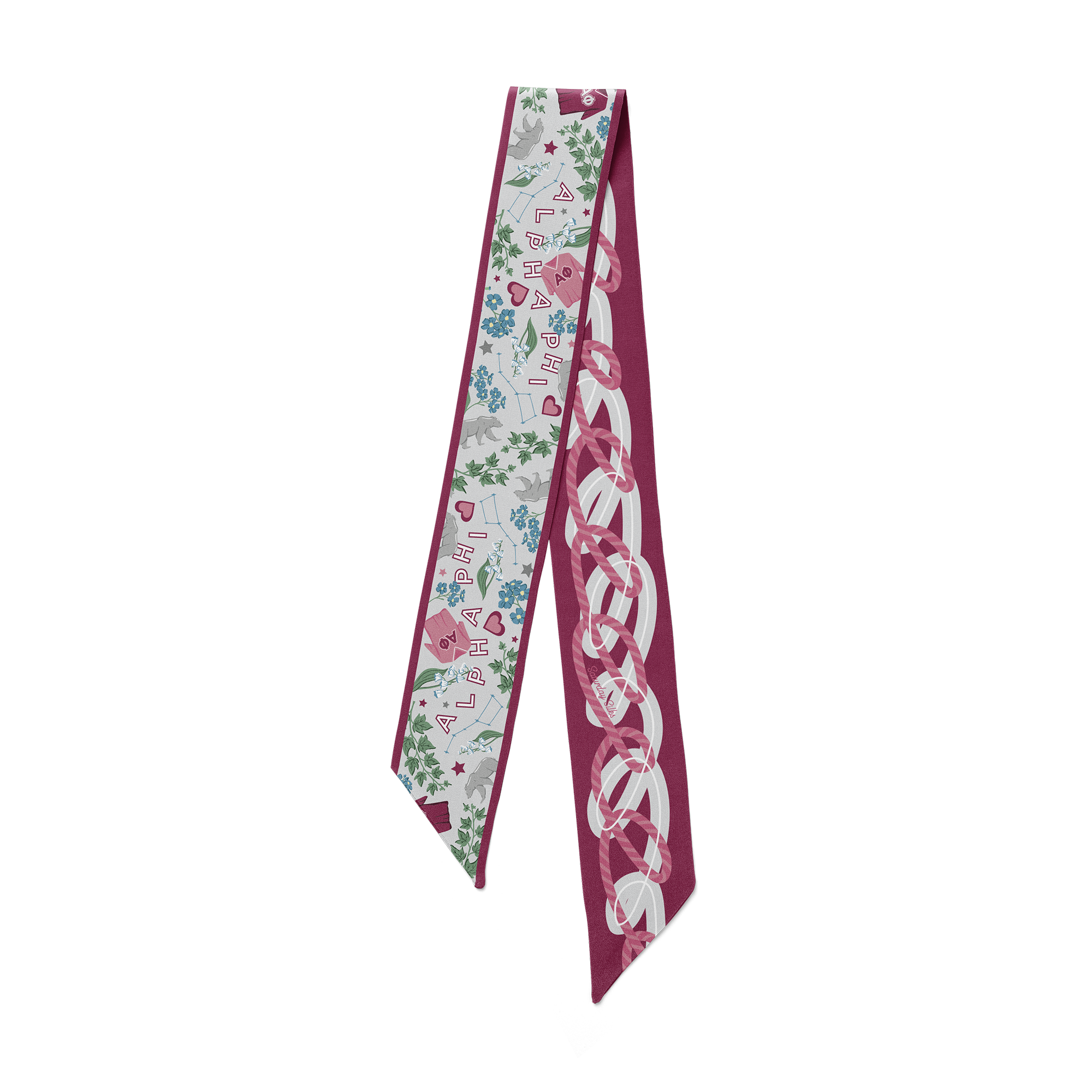 Saturday Silks Alpha Phi Skinny Scarf