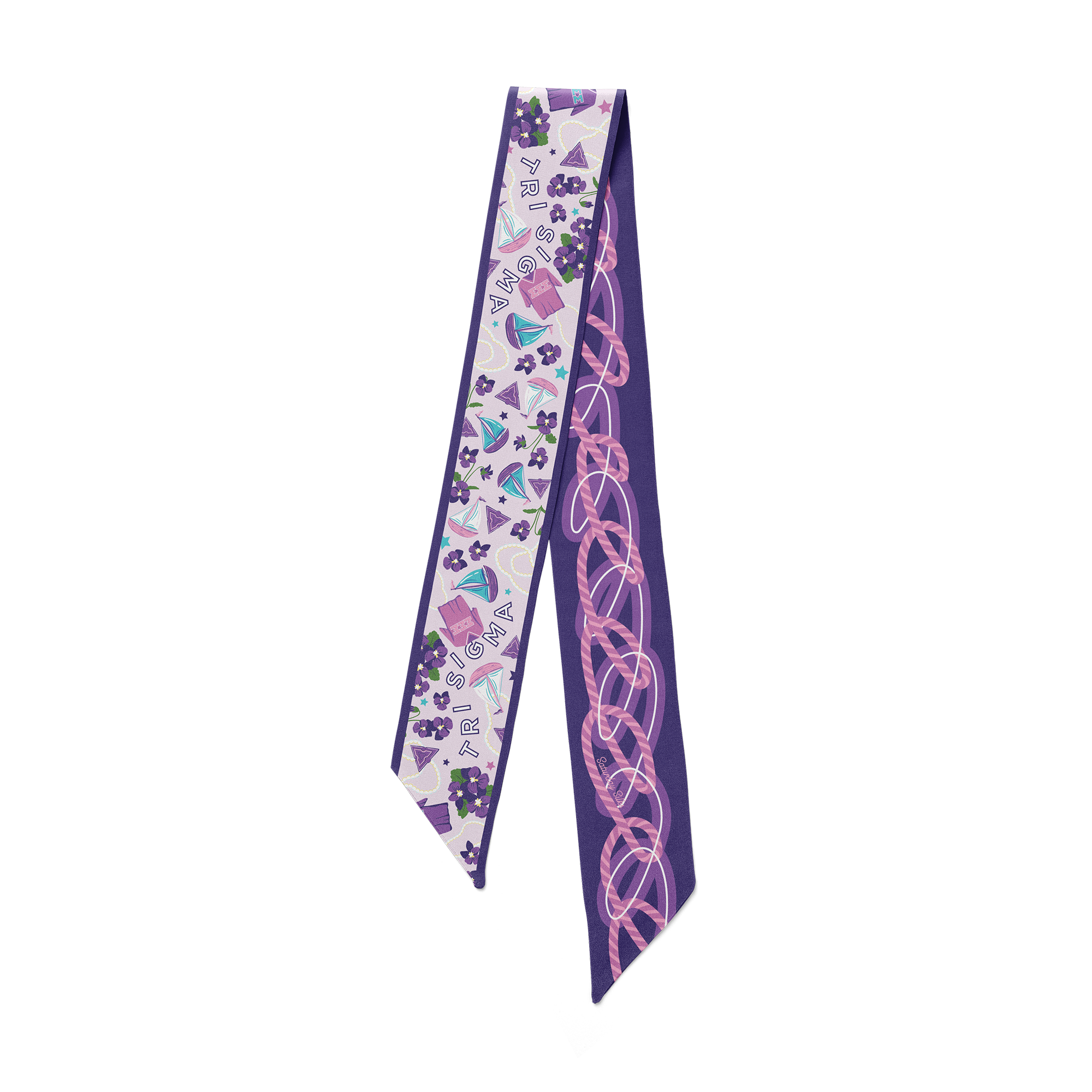 Saturday Silks Tri Sigma Skinny Scarf