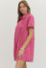 Solid Short Sleeve Mini Shirt Dress