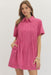 Solid Short Sleeve Mini Shirt Dress