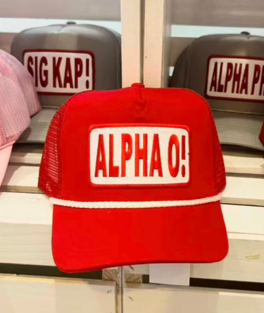 Sorority Trucker Baseball Hat - Alpha O 
