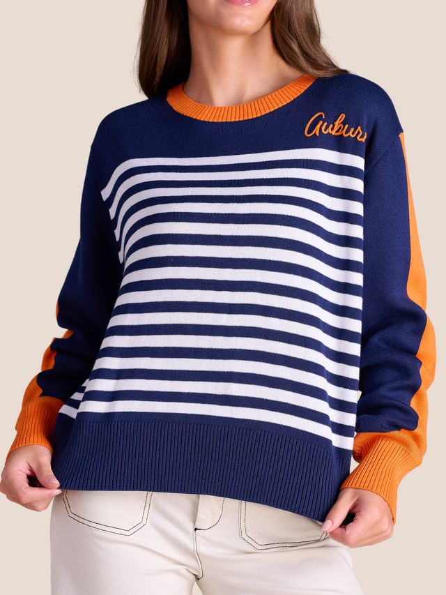 The Spirit Stripe Auburn Sweater