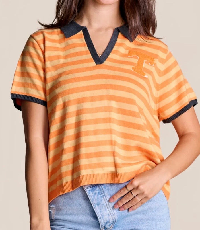 The Spirit Stripe Collared Sweater - Assorted Universities